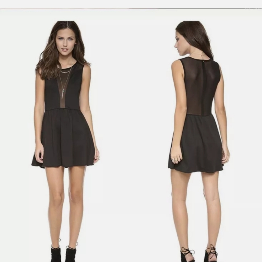 🥳HP🥳For Love and Lemon Black Lulu Mesh Dress M